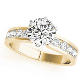 Adored Channel-Set Round Diamond Engagement Ring — 9K/18K Gold & Platinum