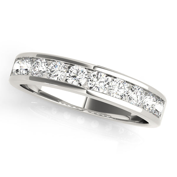 Channel Set Half Eternity Ring in Gold & Platinum