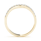 Shared Prong Curved Half Eternity Ring in Gold & Platinum