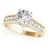 Classic Channel-Set Round Diamond Engagement Ring — 9K/18K Gold & Platinum
