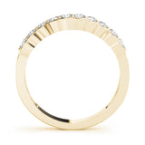 Shared Prong Curved Half Eternity Ring in Gold & Platinum