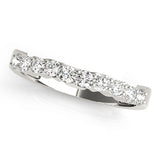 Shared Prong Curved Half Eternity Ring in Gold & Platinum