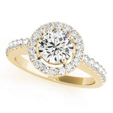 Luxe Halo Round Diamond Engagement Ring — 9K/18K Gold & Platinum