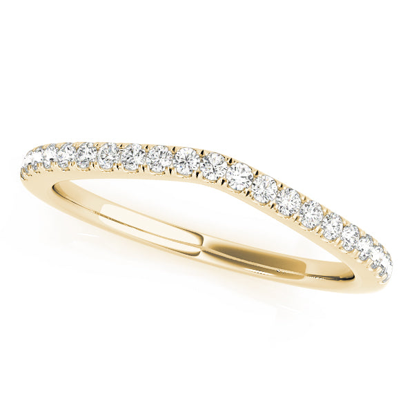 Prong Set Curved Half Eternity Ring in Gold & Platinum