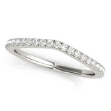 Prong Set Curved Half Eternity Ring in Gold & Platinum