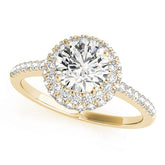 Signature Halo Round Diamond Engagement Ring — 9K/18K Gold & Platinum