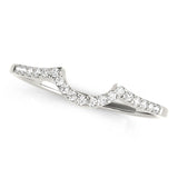 Single Row Curved Half Eternity Ring in Gold & Platinum