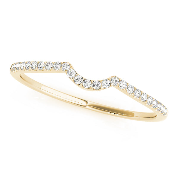 Single Row Curved Half Eternity Ring in Gold & Platinum
