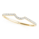 Single Row Curved Half Eternity Ring in Gold & Platinum