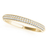 Pave Half Eternity Ring in Gold & Platinum