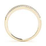 Pave Half Eternity Ring in Gold & Platinum