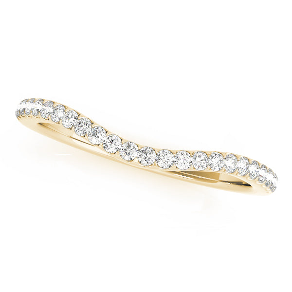 Curved Half Eternity Ring in Gold & Platinum