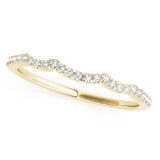 Single Row Curved Half Eternity Ring in Gold & Platinum