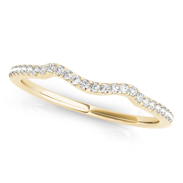 Curved Half Eternity Ring in Gold & Platinum