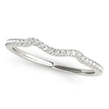 Curved Half Eternity Ring in Gold & Platinum