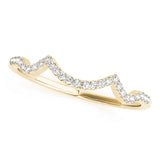 Curved Bands Half Eternity Ring in Gold & Platinum