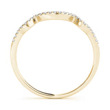 Curved Bands Half Eternity Ring in Gold & Platinum