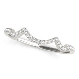 Curved Bands Half Eternity Ring in Gold & Platinum