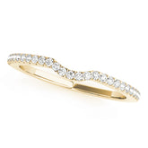 Curved Bands Half Eternity Ring in Gold & Platinum