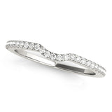 Curved Bands Half Eternity Ring in Gold & Platinum