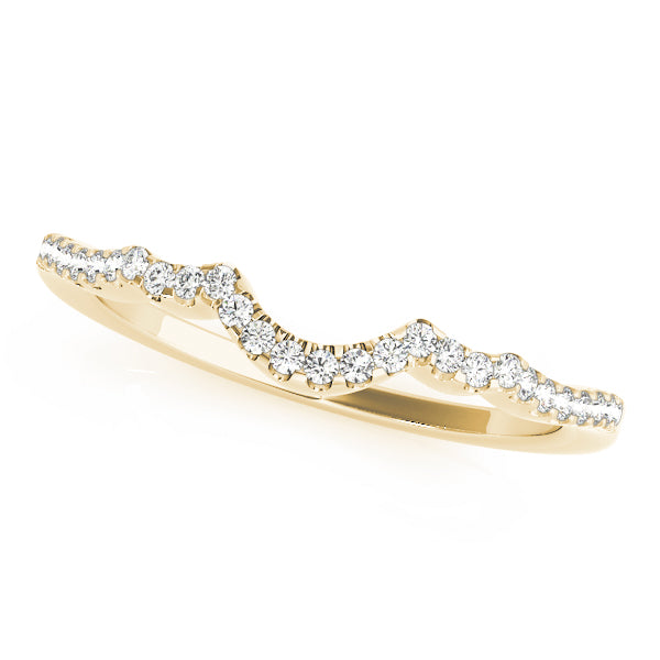 Curved Half Eternity Ring in Gold & Platinum