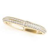 Curved Bands Half Eternity Ring in Gold & Platinum