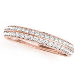 Pave Half Eternity Ring in Gold & Platinum