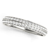 Pave Half Eternity Ring in Gold & Platinum