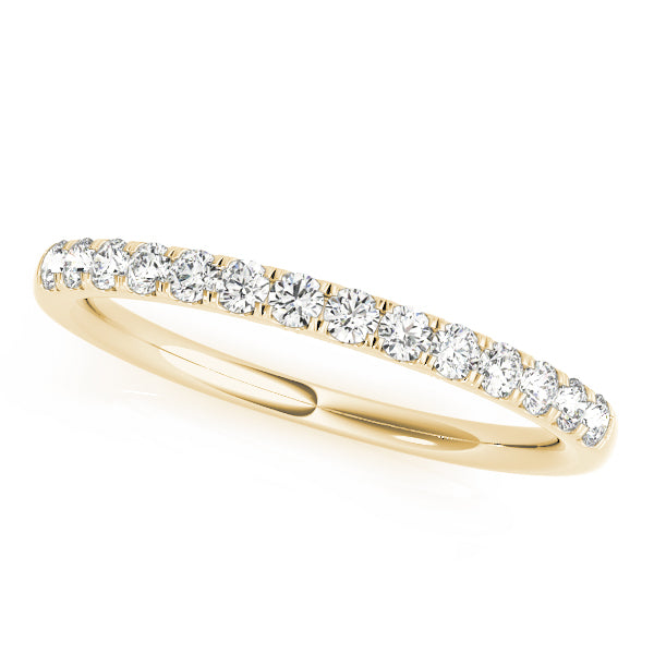 Straight Split Prong Half Eternity Ring in Gold & Platinum