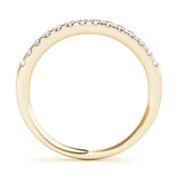 Straight Split Prong Half Eternity Ring in Gold & Platinum