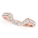 Prong Set Curved Half Eternity Ring in Gold & Platinum