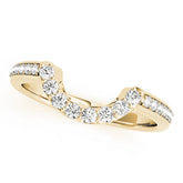 Prong Set Curved Half Eternity Ring in Gold & Platinum