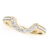 Prong Set Curved Half Eternity Ring in Gold & Platinum