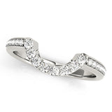 Prong Set Curved Half Eternity Ring in Gold & Platinum