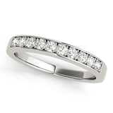 Prong in Channel Half Eternity Ring in Gold & Platinum