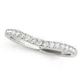 Curved Bands Half Eternity Ring in Gold & Platinum
