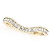 Curved Prong in Channel Half Eternity Ring in Gold & Platinum
