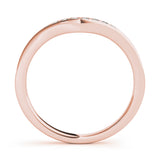 Curved Prong in Channel Half Eternity Ring in Gold & Platinum
