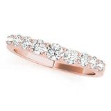 Trellis Curved Half Eternity Ring in Gold & Platinum