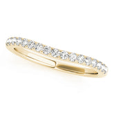 Curved Bands Half Eternity Ring in Gold & Platinum