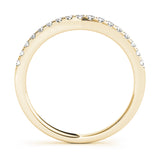 Curved Bands Half Eternity Ring in Gold & Platinum