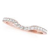 Split Prong Curved Half Eternity Ring in Gold & Platinum