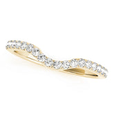 Split Prong Curved Half Eternity Ring in Gold & Platinum