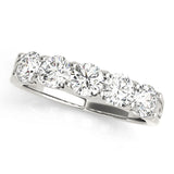 5-Stone Shared-Prong Half Eternity Ring in Gold & Platinum