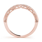 Vintage-Inspired Milgrain Half Eternity Ring in Gold & Platinum