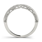 Vintage-Inspired Milgrain Half Eternity Ring in Gold & Platinum