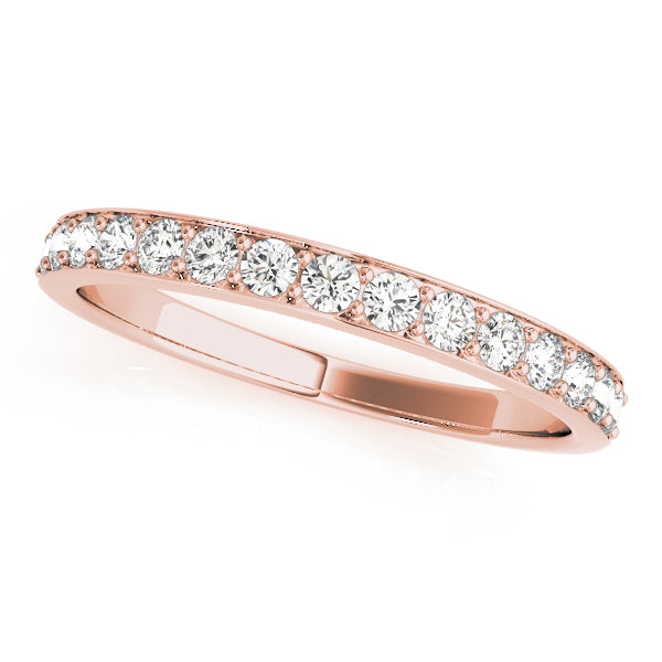 Prong in Channel Wedding Half Eternity Ring in Gold & Platinum