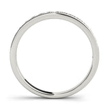 Prong-in-Channel Wedding Half Eternity Ring in Gold & Platinum