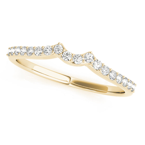 Curved Bands Half Eternity Ring in Gold & Platinum