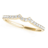 Curved Bands Half Eternity Ring in Gold & Platinum